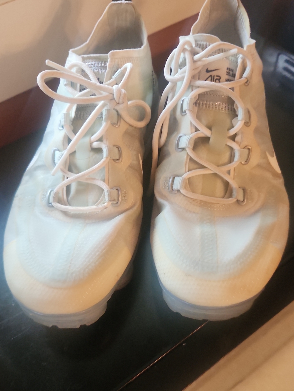 Nike Women’s Air VaporMax Lightweight Lace-Up Sneakers in White